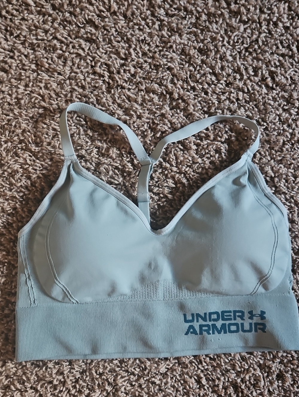 Under Armour Sea Green Racerback Sports Bra with Logo Band
